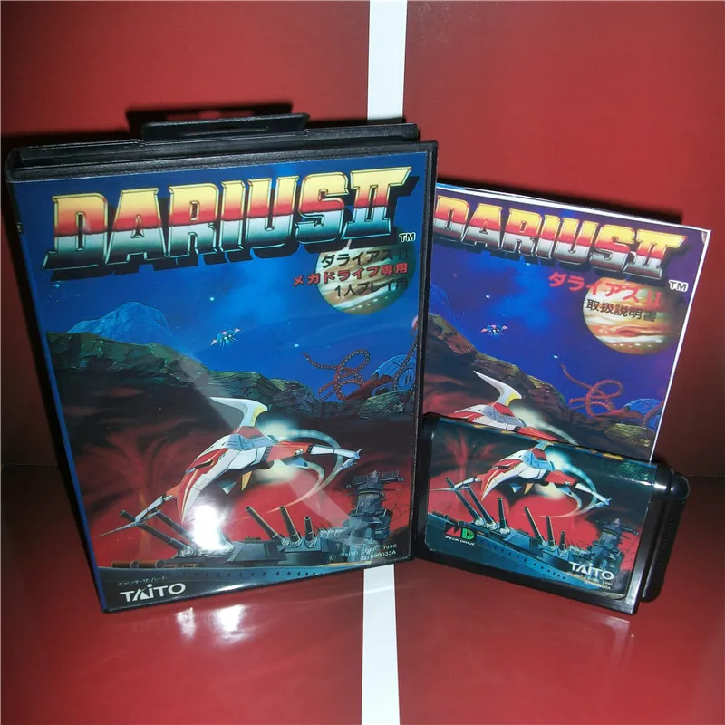 Darius 2 Japonsku Kryt s box a príručka Pre Sega Megadrive Genesis, Video Herné Konzoly 16 bit MD karty