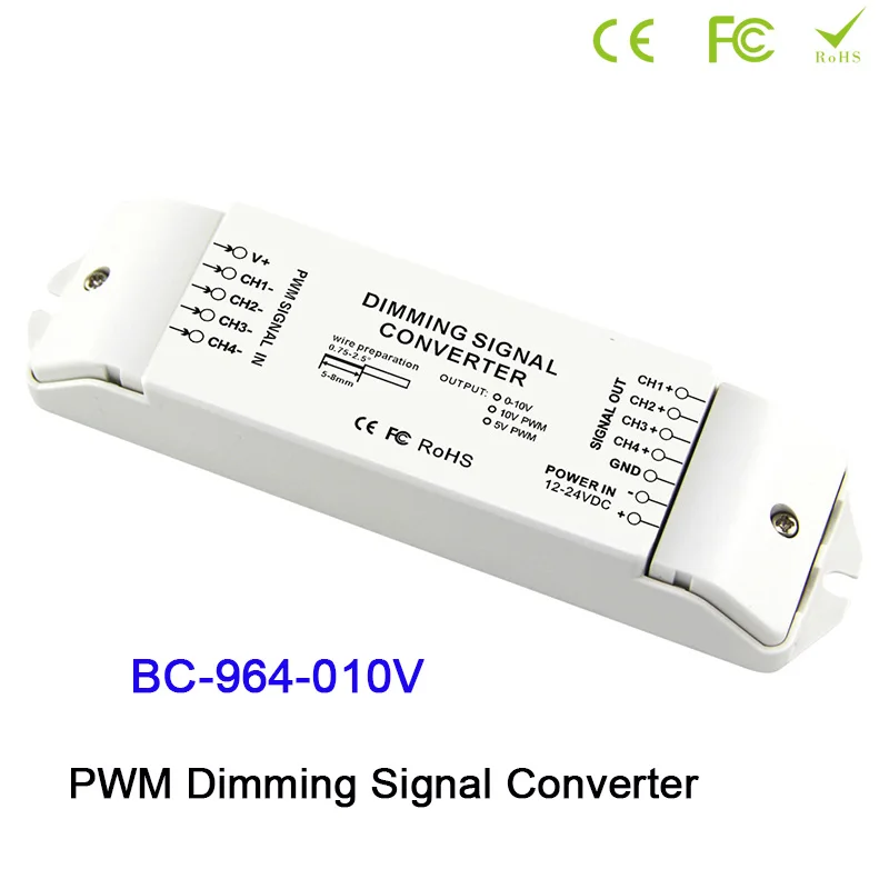 DC12V-DC24V led PWM Stmievanie Menič Signálu 0-10V analog signa*4CH /5V PWM*4CH/10V PWM*4CH Výstup PWM Stlmenie Signálu controller
