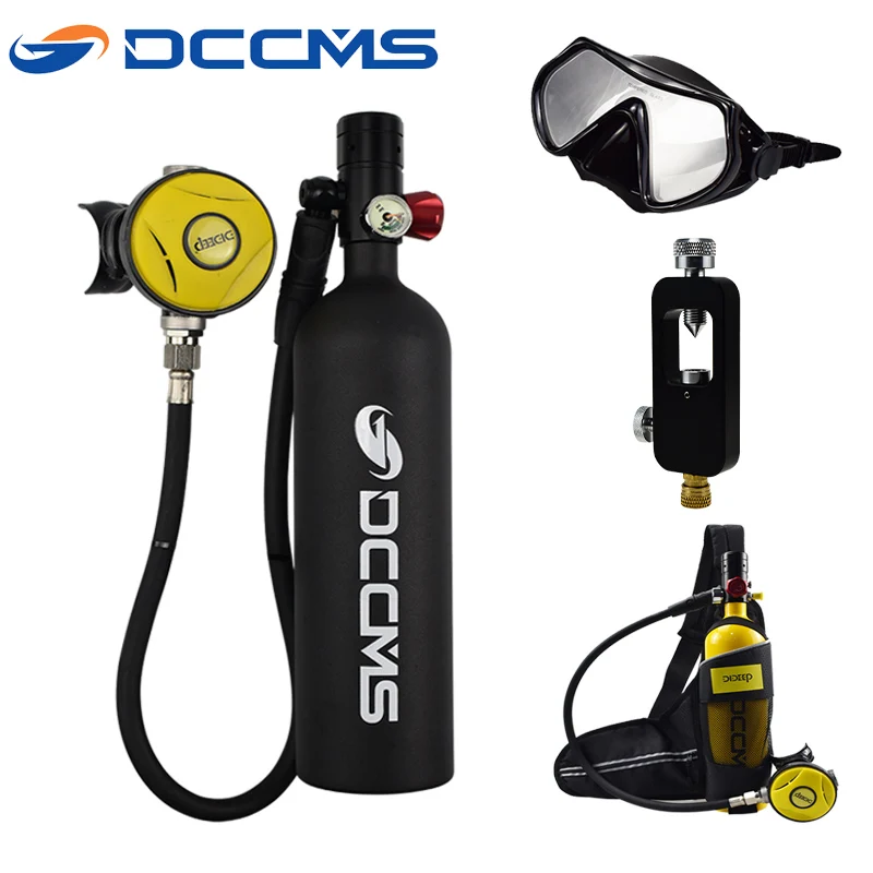 DCCMS 1L Potápanie Kyslíka Potápanie Nádrž Potápanie Valec Respirátor Podvodné dýchacie prístroje Nafukovacím Čerpadla Vybavenie pre Šnorchlovanie
