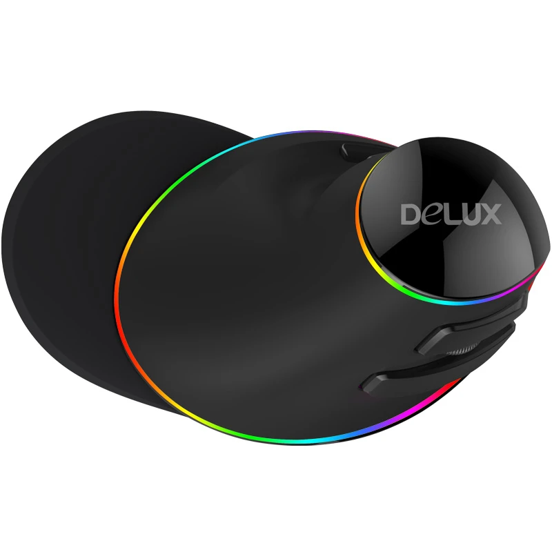Delux M618 PLUS Vertikálne Myši RGB Podsvietenie 4000 DPI Optické Mause Káblové/Bezdrôtové Pravej Myši, Ergonomický Hráč Myš Na PC