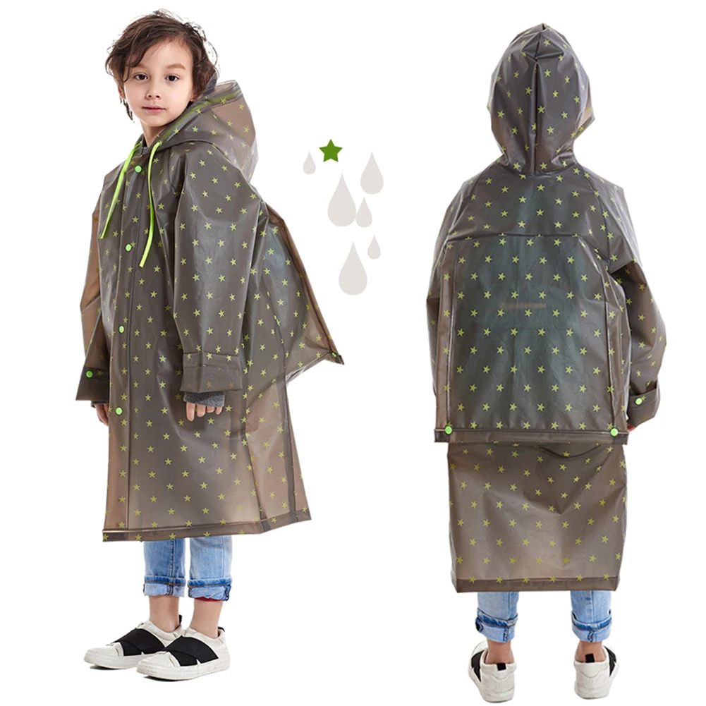 Deti detský Pršiplášť Nepriepustné Pončo EVA Kapucňou Aktovka Kryt Rainwear