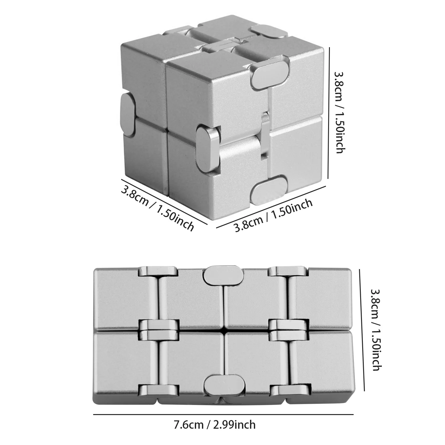 Deti, Dospelých, Mini Zábavné Hliníkovej Zliatiny Nekonečné Cube Puzzle Bloky Prst Office Flip Kubických Stresu, Úzkosti Pomoc Deťom Hračky
