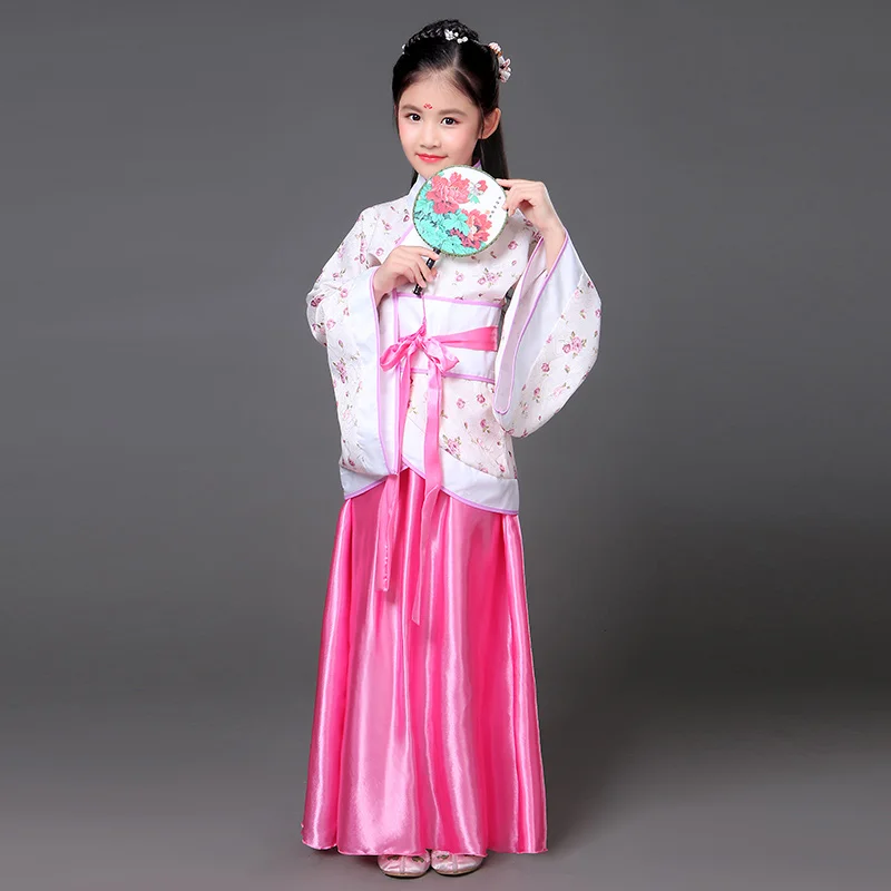 Deti oblečenie zdobiť roztomilý krásna víla princezná hanfu oblečenie čínskom tang tradičné tanečné cestovné guzhengcostume