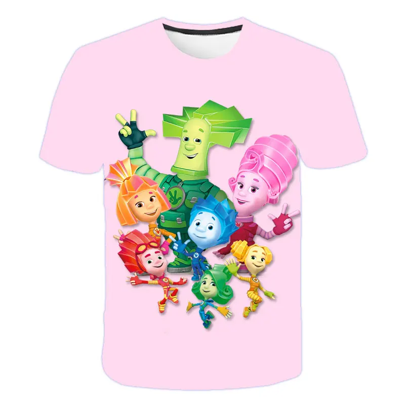 Deti ruskej Cartoon O Fixies T shirt Dieťa Boys/Dievčatá Roztomilý Letné Topy Krátky Rukáv 3D Vytlačené T-shirt Deti Oblečenie 4-14T