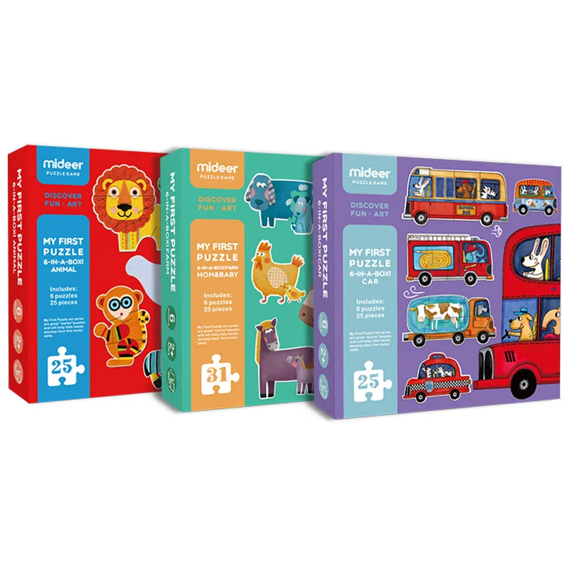 Detské Hračky Šesť-in-One Nastaviť Osvietenie Kognitívne Veľké Puzzle Papier, Kúsky Skladačky Zvierat Veľkoobchod