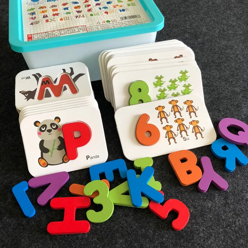 Detské Kognitívne Učebné Pomôcky deti Rozpoznávať Písmená Zodpovedajúce Karty Baby Kartu Raného Vzdelávania Puzzle Puzzle Zápas Skladačka
