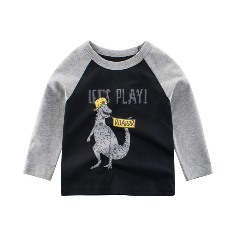 Detské nosenie jeseň nové produkty, detské long sleeve T-shirt klesnutie tričko detí, chlapcov a dievčatá falošné dvoch dinosaurov c