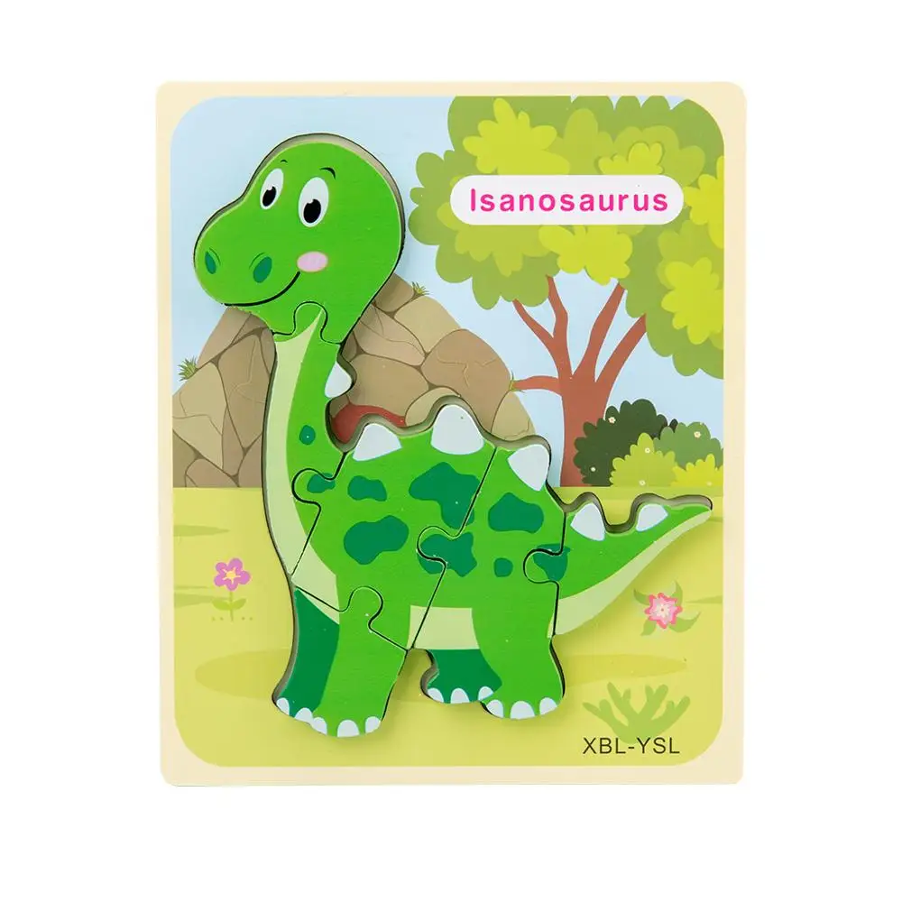 Detské puzzle ploche zmontované dinosaura trojrozmerné puzzle hračka 1 Rok 0ld Dieťa Vývoj Mozgu Zamerať Pozornosť Hra