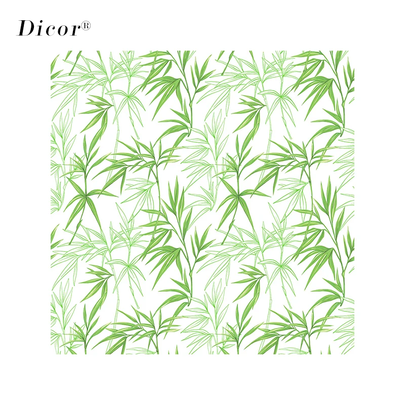 DICOR Zelené Listy vitráže Nálepky Čerstvé Pohodlné, Vysoko Kvalitné Matné Okno Dekoračné Fólie BLT2135