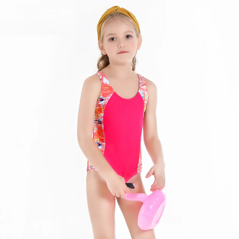 Dievča Plavky Dieťa Súťaž Plavky Dieťa, Batoľa Pláž Nosiť Prispôsobiteľné Logo 3-9 Rokov Ružová Kvetinová Tlač Plávanie Nosenie 2020