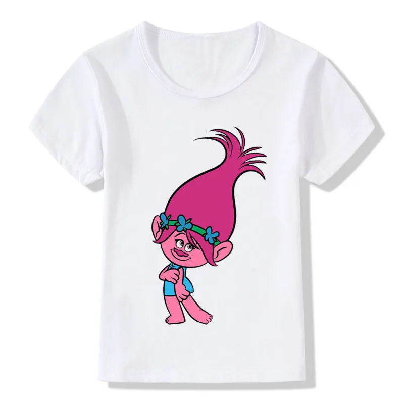 Dievčatá letné oblečenie Detí Cartoon Trollov Maku Magic Funny T-Shirts Deti Letné Topy Dieťa Krátke Šaty Batoľa Dievčatá Tshirt