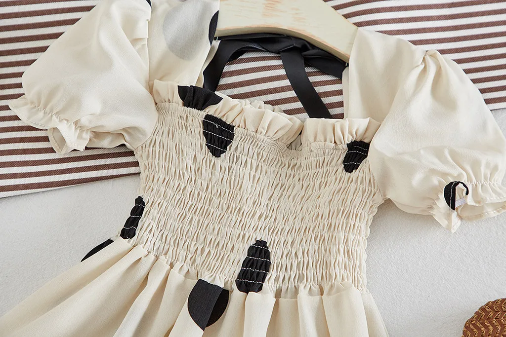 Dievčatá Polka-Dot Dress 2019 Leto bez Rukávov Luk plesové Šaty, Oblečenie pre Deti Detská Princezná Šaty Deti Oblečenie vestido
