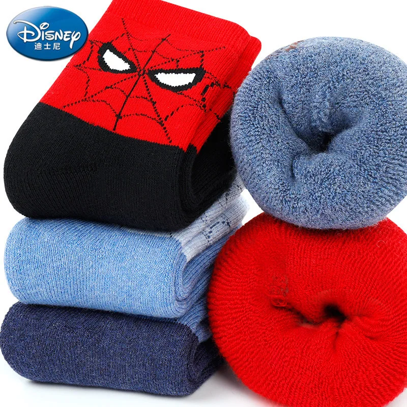 Dieťa Príslušenstvo Disney, Marvel Hrdinovia Spiderman Froté Ponožky Pribrala Bavlna Zime Teplé Deti Baby Ponožky Deti Vianočné Darčeky