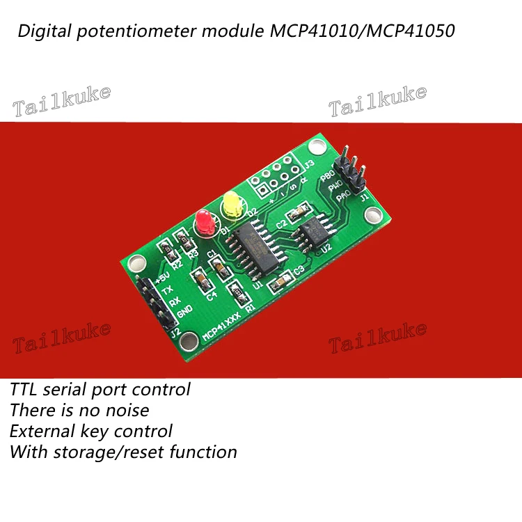 Digitálny Potenciometer Modul Digitálny Potenciometer MCP41010 256, Aby TTL Sériový Port Môže Pristupovať pomocou Tlačidla Kontroly