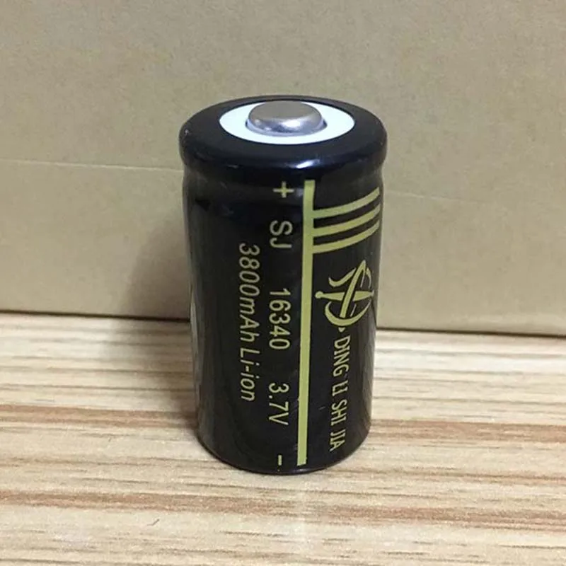 DING LI SHI ŤIA Nové 2ks 16340 Nabíjateľná batéria lítium 3800mAh 3,7 V Laserové pero, červená a zelená vonkajšie linky batérie