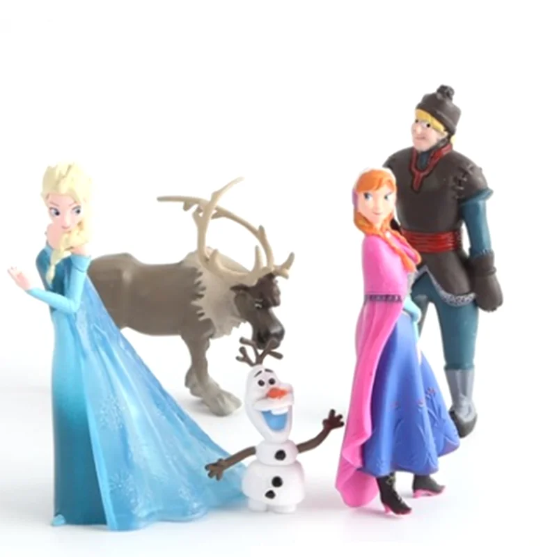 Disney Anime Mrazené Princezná Pvc Akcie Obrázok Princezná Elsa Anna Kristoff Sven Olaf Model Hračka Pre Deti Darček K Narodeninám Tortu Decor