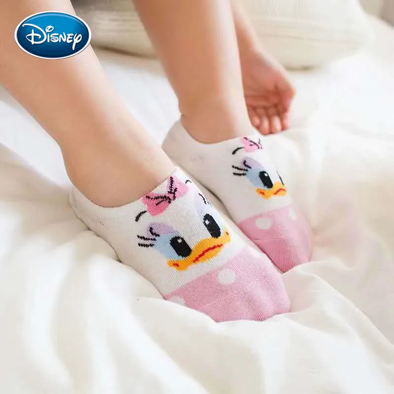 Disney Baby Roztomilý Mickey Minnie Potlačené Bavlnené Ponožky Jar Leto Tenká Bavlna Dieťa krátke loď ponožky neviditeľné ponožky sklzu ponožky