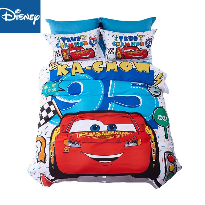 Disney karikatúry posteľná bielizeň lightning Mcqueen auto posteľná bielizeň dieťa bytový textil jeseň zimný prehoz cez posteľ queen size bed nastaviť 4pcs hot predaj