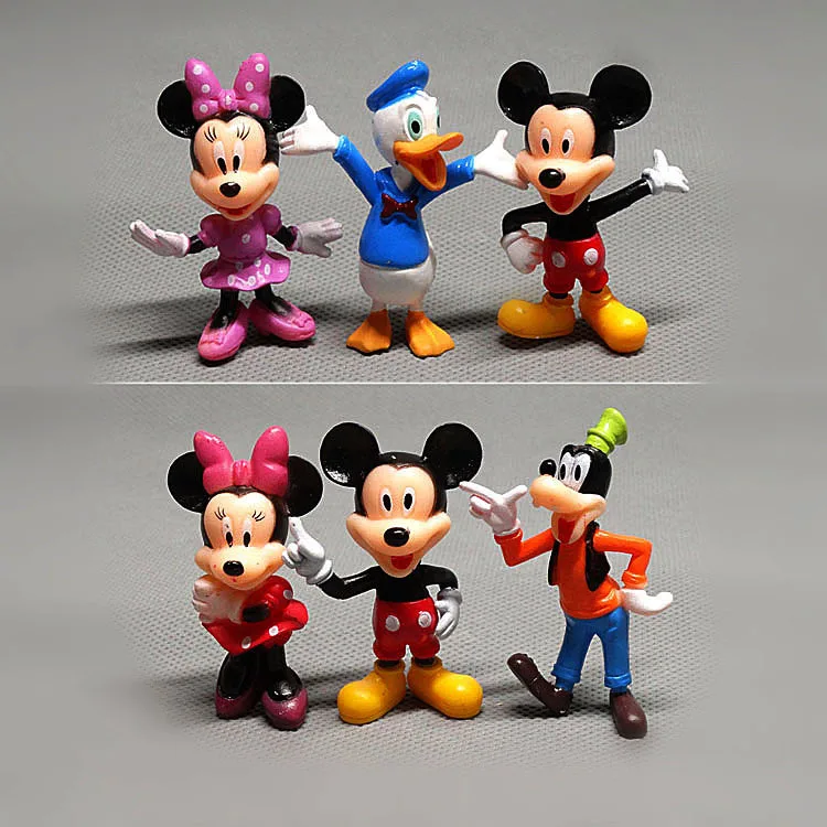 Disney Mickey Minnie Donald Duck Pluto Bábika Model Hračka Cake Dekorácie Auta Ozdoby Baby Doll Hračka
