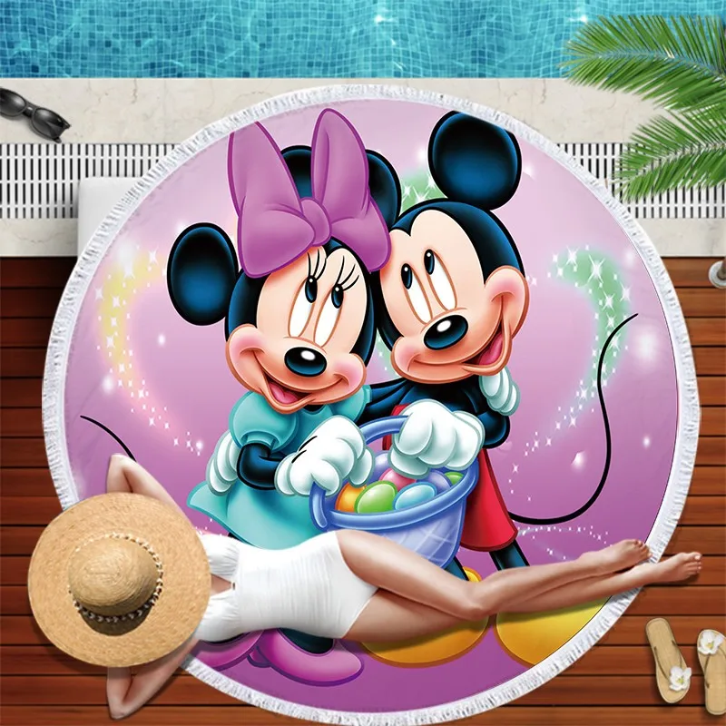 Disney Mickey Minnie Mouse Mikrovlákna Pláž Uterák Plávanie osuška Piknik Koberec Yoga Mat s Strapec pre Dospelých, Deti, Dievča, Chlapec