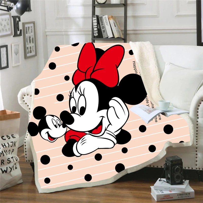 Disney Mickey Mouse 3D Vytlačené Fleece Deka pre Lôžok Hrubé Deka Módne prehoz cez posteľ Sherpa Hodiť Deka Dospelých, Deti Darček