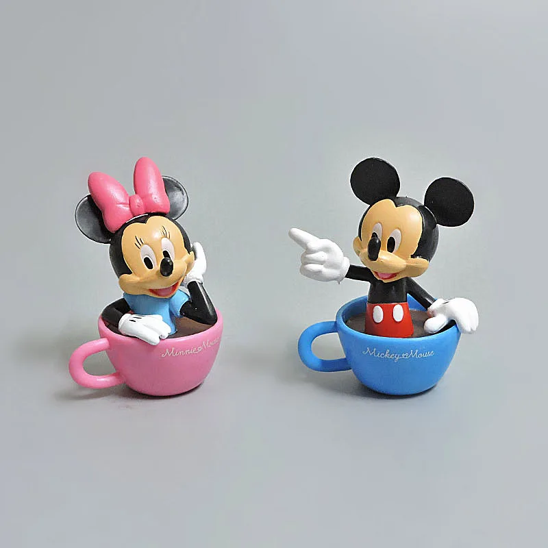 Disney Mickey Mouse a Šálku Kávy Donald Duck Minnie Mouse 8cm Kreslená Postavička PVC detské Hračky Darček k Narodeninám 13