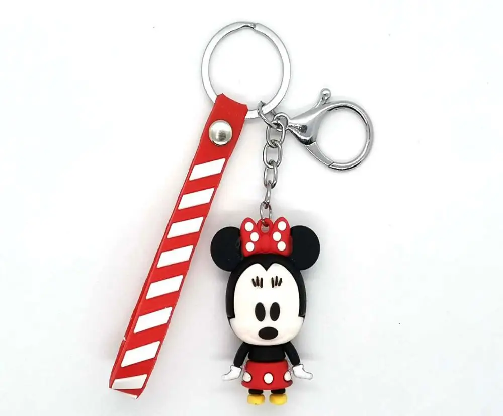 Disney Mickey Mouse Keychain Deti Kabelka Prívesok Cartoon Auto Malý Darček Prívesok Medvedík Minnie Steh Daisy Roztomilý Keychain