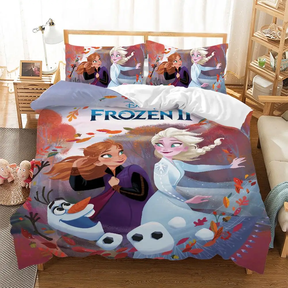 Disney Mrazené 2 Anna Elsa Olsa posteľná bielizeň Nastaviť Twin Kráľovná King Size Posteľ Nastaviť Detí Dievča Perinu Cumlík posteľná bielizeň Sady 3ks