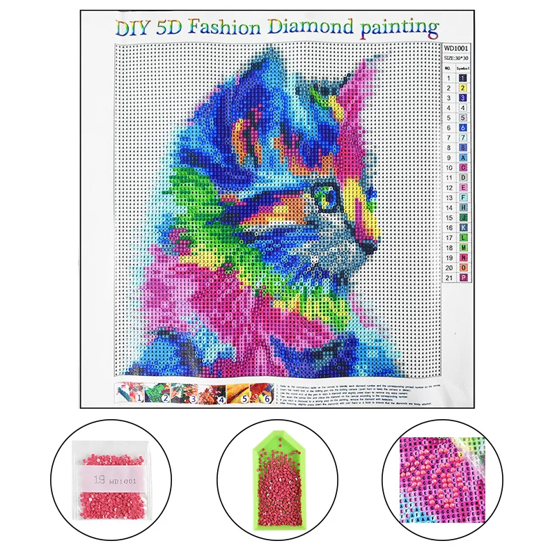 DIY 5D Módne Diamond Obrazy Plné Kolo Vŕtať Farba Zvierat Sova Mačka Cross Stitch Mozaikový Obraz Diamond Výšivky Domova