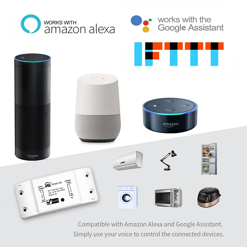 DIY Remote APP Ovládanie WiFi Smart Light Switch Univerzálny Chránič Časovač Bezdrôtový Pracuje s Alexa Domovská stránka Google Smart Home 4 Kusy