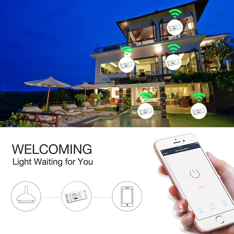 DIY WiFi Smart Light Switch Univerzálny Chránič Časovač, Diaľkové Ovládanie Práce s Alexa Domovská stránka Google Smart Home 3 Kusy