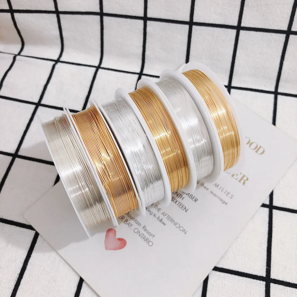 DIY šperky multi-veľkosť medený drôt skutočné zlato stereotypné vinutia handmade náramok, náhrdelník príslušenstvo materiál 1pcs