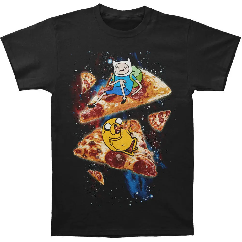 Dobrodružstvo Čas Mužov Pizza T-Shirt Čierna Tričko Mužov, Krátky Rukáv, Nový Príchod Muž Tees Bežné Chlapec T-Shirt Topy Zľavy