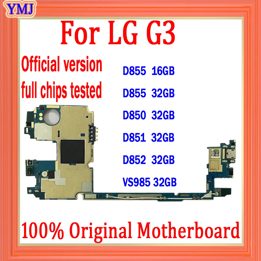 Dobrý Testované Pre LG G3 D855 D850 D851 D852 VS985 základnej dosky, Originálne pre LG G3 D855 16GB/32GB Logika Palube S plnou čipy