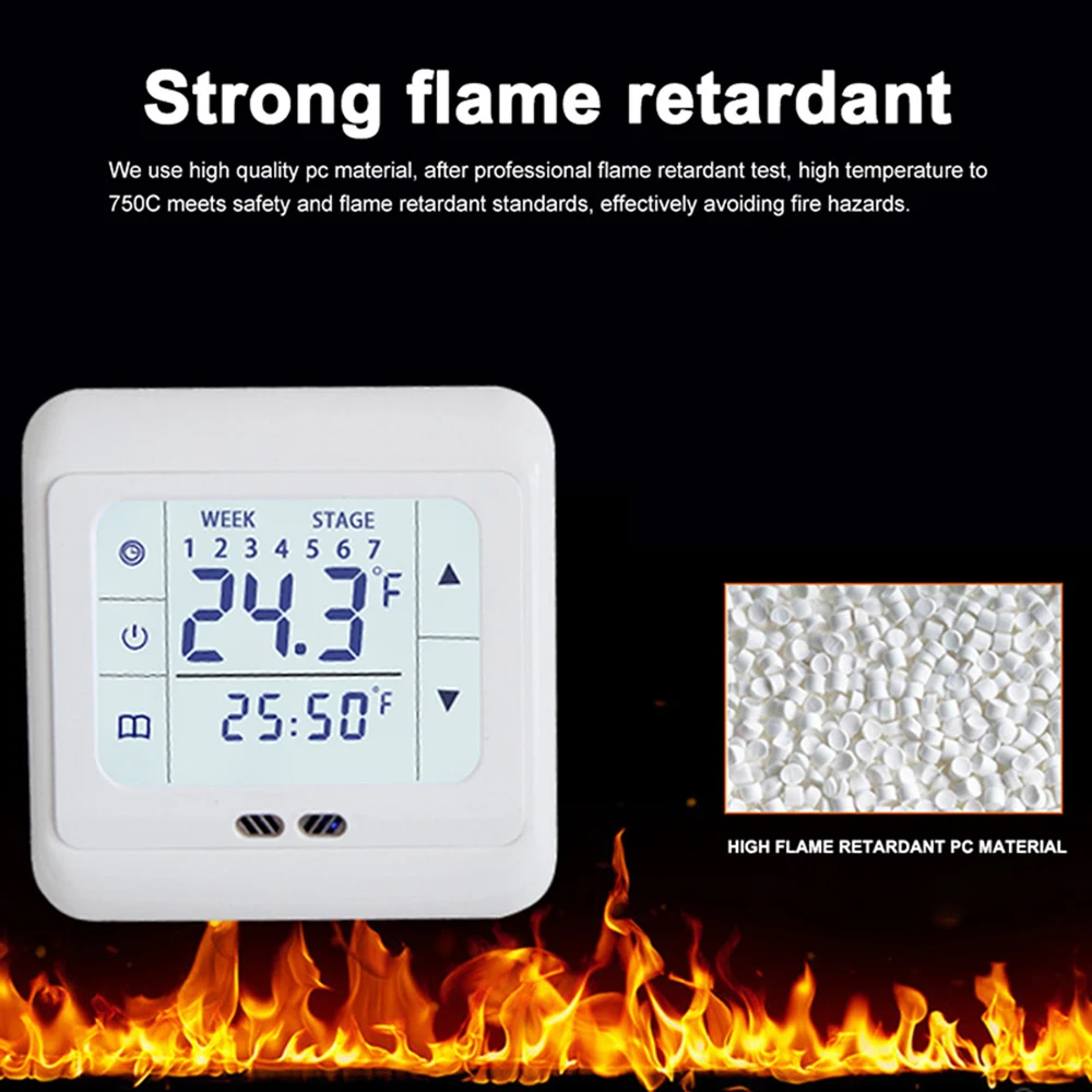Domov Thermoregulator Dotykový Displej Kúrenie Termostat Pre Teplé Podlahové Elektrické Kúrenie Regulátor Teploty