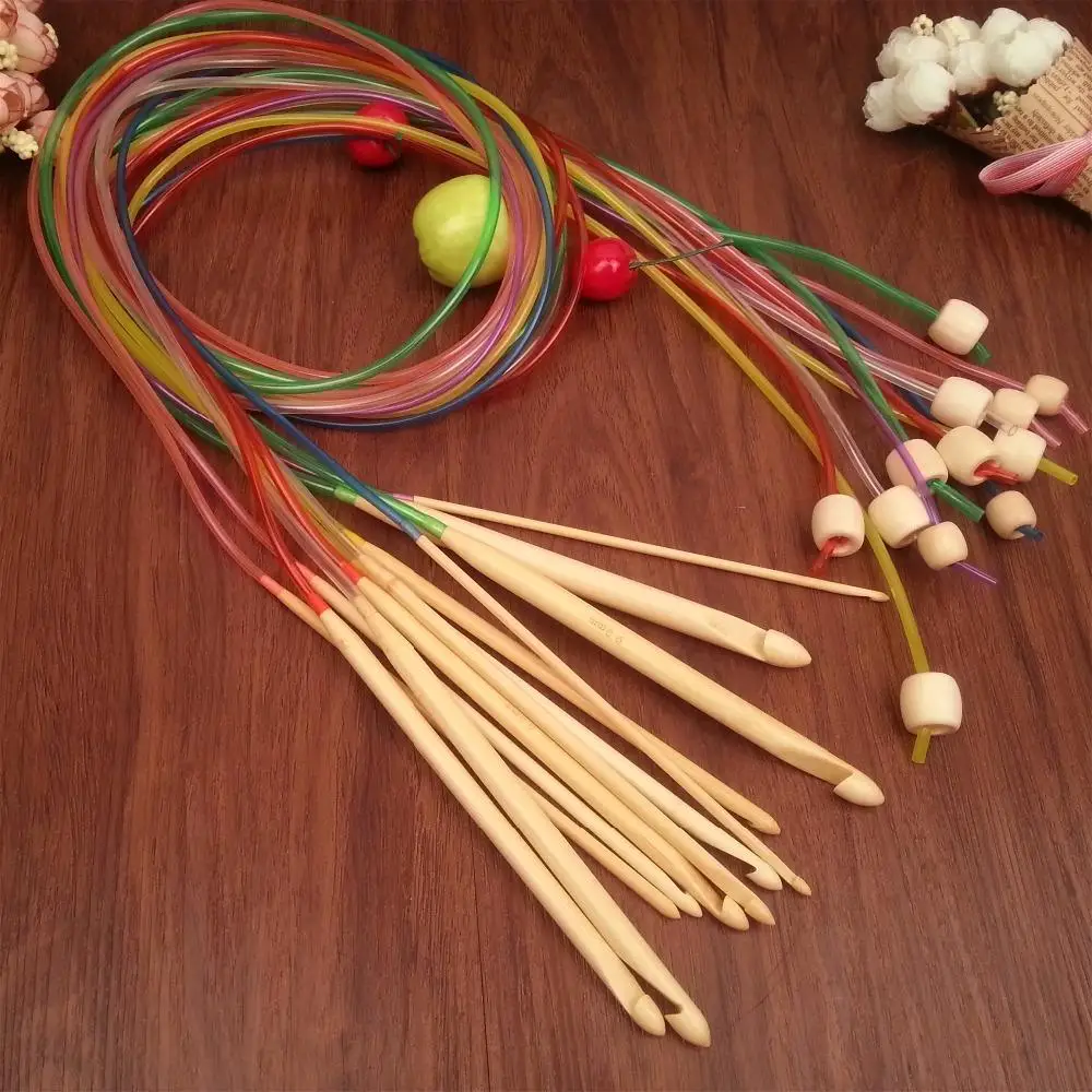 Doprava zadarmo farebné bambusu háčkovanie háčiky 12pcs veľkosť 3.0-10.0 mm remesiel háčkovanie pre DIY pletenia, vyšívania ihlice na pletenie