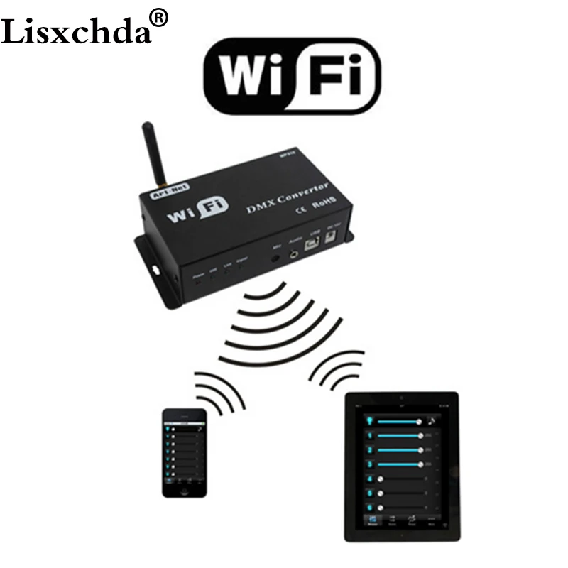 Doprava zadarmo Nový WiFi DMX Regulátor Riadený Android alebo IOS Systém Wifi Multi Point Radič WF310