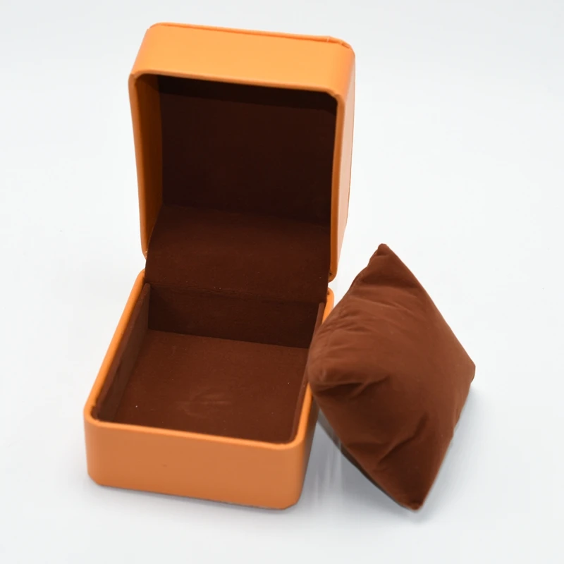 Doprava zadarmo PETER LEE Značky Módne Luxusné Orange Kožené Hodinky Box S Vankúš Package Prípade, Hodinky, Šperky Skladovanie Darčekovej krabičke