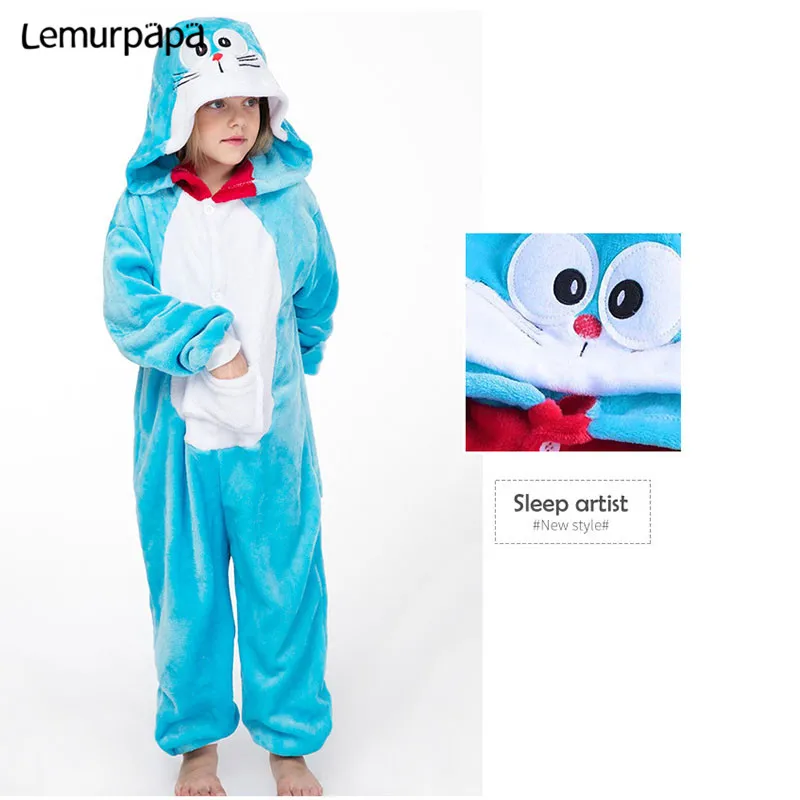 Doraemon Dieťa Kigurumis Sleepwear Onesies Cartoon Dievča, Chlapec Strany Oblečenie Pre Voľný Čas Cosplay Jumpsuit Onepiece Deti Kostým Oblečenie