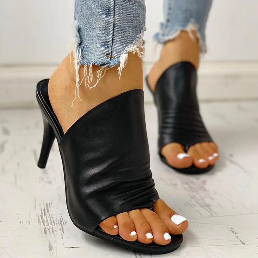 Doratasia vysoké podpätky Veľké veľkosť 43 Flip&Flops Biela Čierna Strana letné sandále, Papuče ženy, Ženské topánky