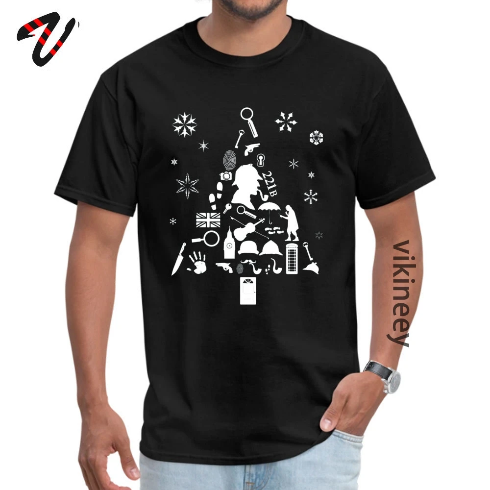 Dospelých Gintama est Zábavné Topy Tričko O Krk Leto/Jeseň Bavlna T-Shirt Európe Krátke Rock Vianočný Strom Sherlock Holmes Topy Tees