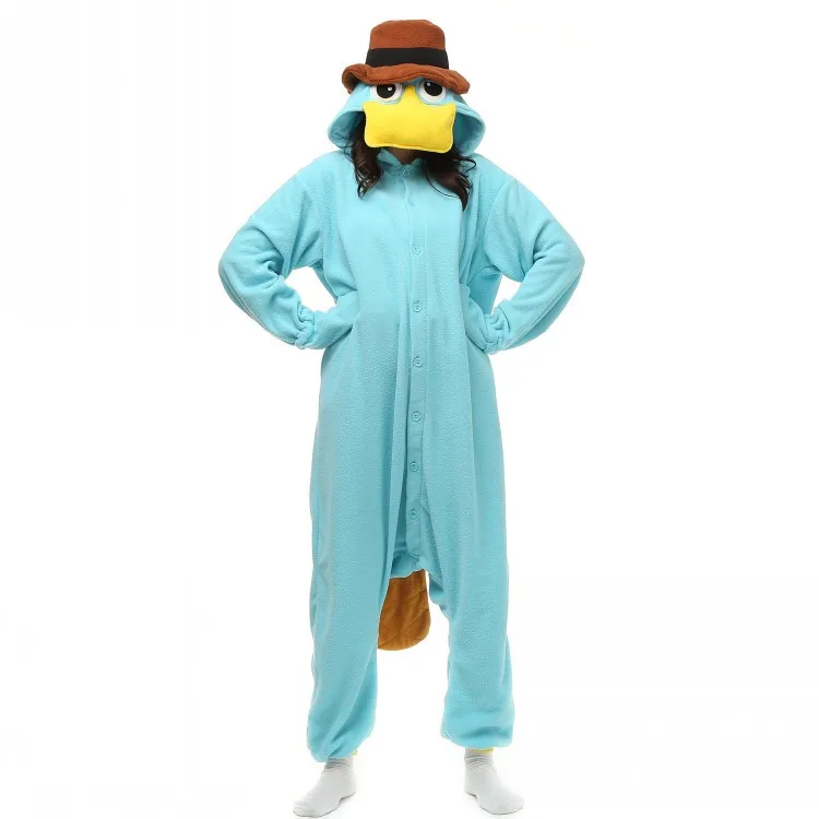 Dospelých Pyžamá Zvierat Unisex Perry Platypus Kostýmy Onesies Monster Cosplay Pyžamo Sleepwear