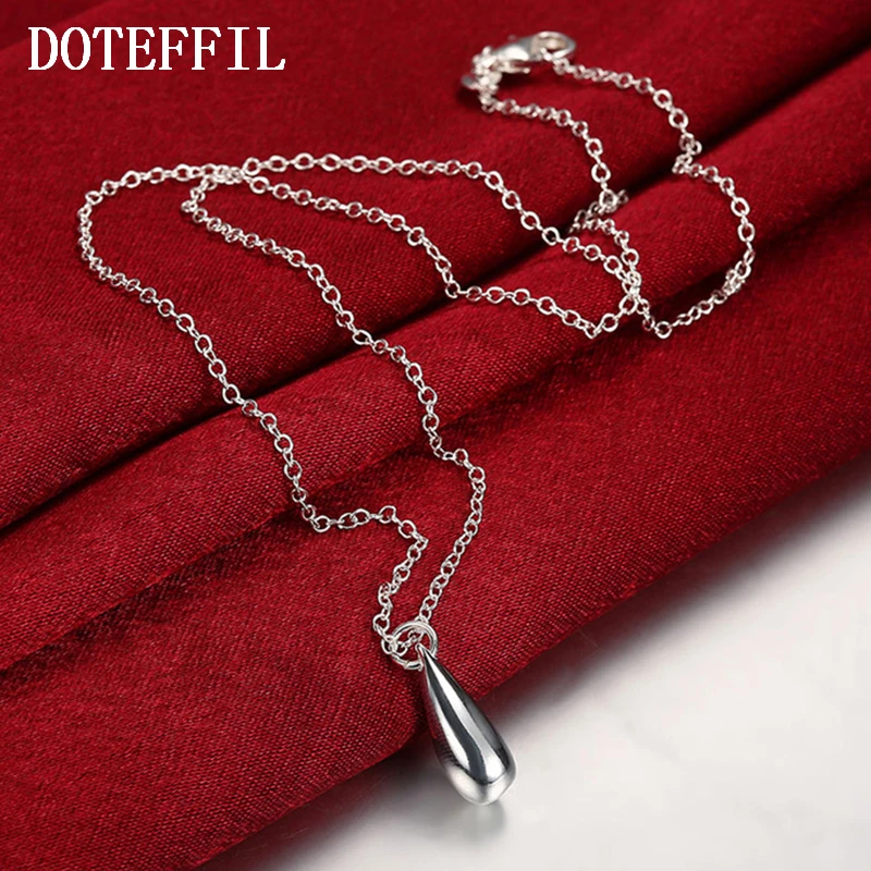 DOTEFFIL 925 Sterling Silver 18-Palcové Reťazca Raindrop/Drop Náhrdelník Prívesok Pre Ženy Čaro Svadby, Zasnúbenie Módne Šperky