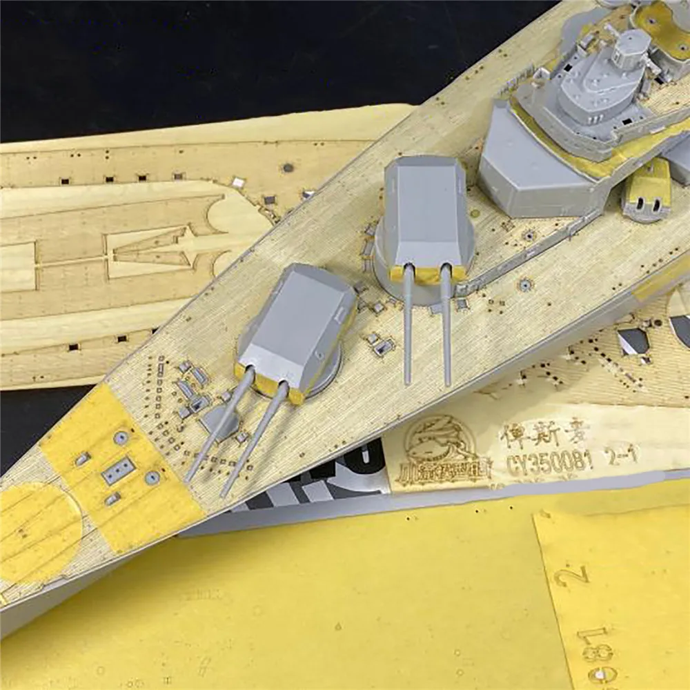 Drevené Paluby Maskovanie List pre Battleship Bismarck 1/350 Model CY350081 s Trumpeter 05358 DIY Model Lode Príslušenstvo