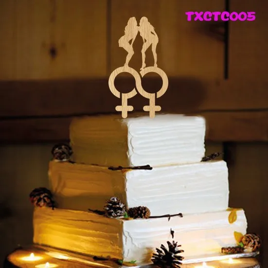 Drevené tortu vňaťou dve ženy štýl pre party dekorácie, cake zdobenie 10pcs/veľa