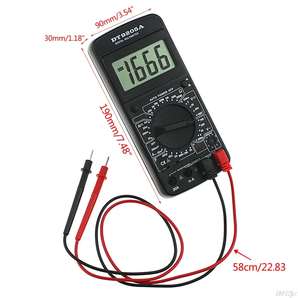 DT9205A Digitálny Multimeter AC/DC Voltmeter Ammeter Odpor Kapacita Meter Tester Tools