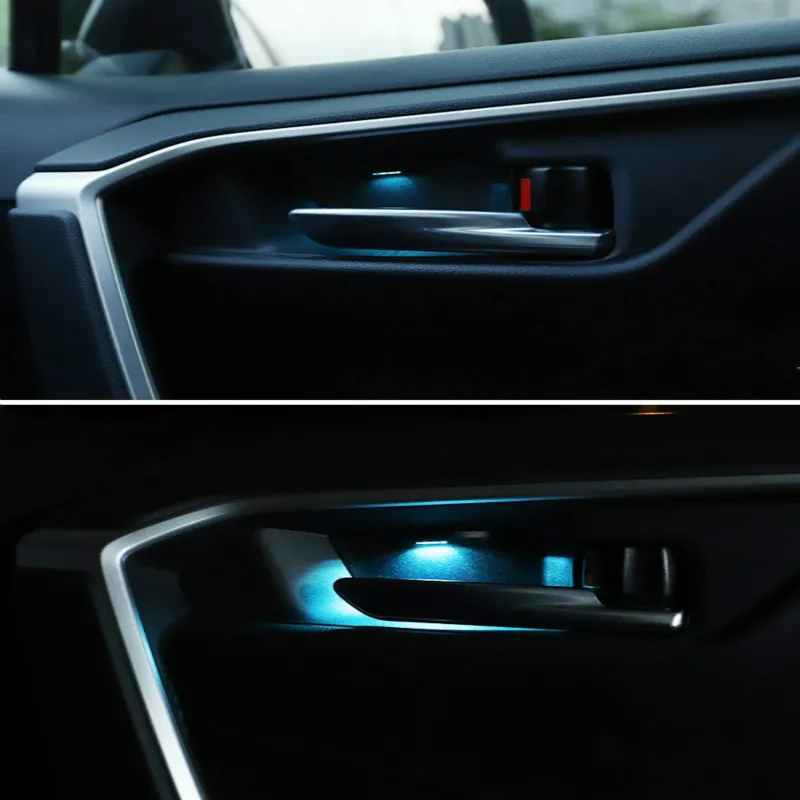 Dvere Miska Atmosféru Svetla Pre Toyotu RAV4 2020 Interiérové LED Modrá Dekorácie Dvere Miska Rukoväť Rám Svetla Pre Toyotu RAV4 2020