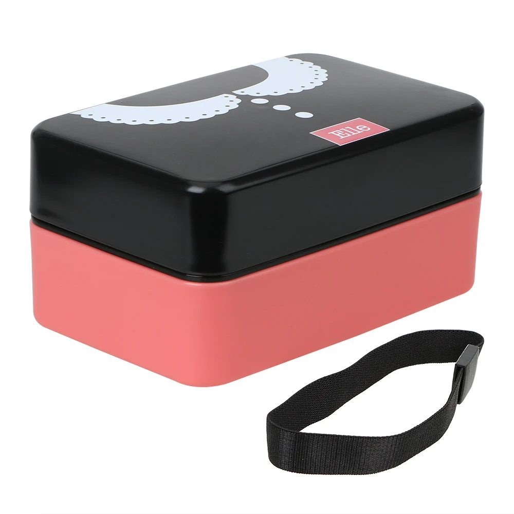 Dvojvrstvové Potravín Kontajner Na Študent, Dieťa, Dospelý Microwaveable Lunch Box Plastový Lunch Box Dim Sum Sushi Box