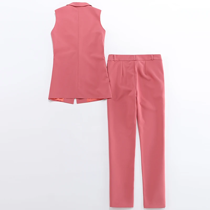 Dámske Sako nohavice dvoch-dielny oblek Bežné kancelárske temperament office bunda malé vyhovovali Slim ostrihané nohavice Nového roku 2020