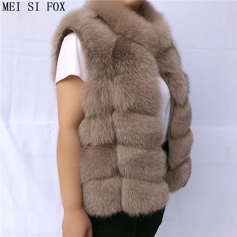 Dámske vesta fox kožušiny vesta bunda s golierom prírodné kožušiny, kožušinové kabáty reálne fox fur real kožušiny vesta kožušiny bunda, kabát žena jeseň